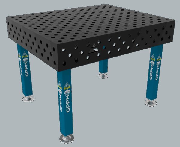 Stół Spawalniczy PLUS Rozmiar - 1200x1000mm, Siatka - diagonalna, System - Φ28, Nogi - Na stopach