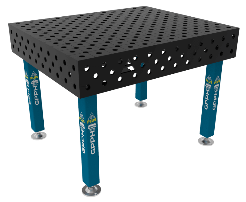 Stół Spawalniczy PLUS Rozmiar - 1200x1000mm, Siatka - diagonalna, System - Φ28, Nogi - Na stopach