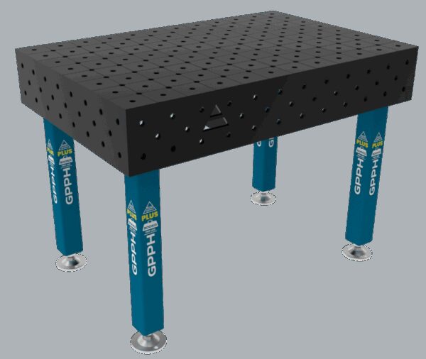 Stół Spawalniczy PLUS Rozmiar - 1200x800mm, Siatka - diagonalna, System - Φ16, Nogi - Na stopach