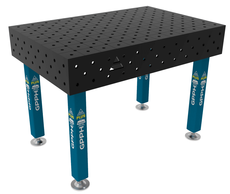 Stół Spawalniczy PLUS Rozmiar - 1200x800mm, Siatka - diagonalna, System - Φ16, Nogi - Na stopach