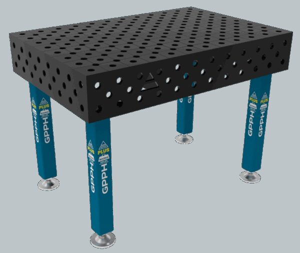 Stół Spawalniczy PLUS Rozmiar - 1200x800mm, Siatka - diagonalna, System - Φ28, Nogi - Na stopach