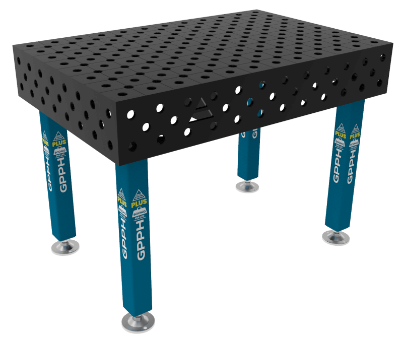 Stół Spawalniczy PLUS Rozmiar - 1200x800mm, Siatka - diagonalna, System - Φ28, Nogi - Na stopach