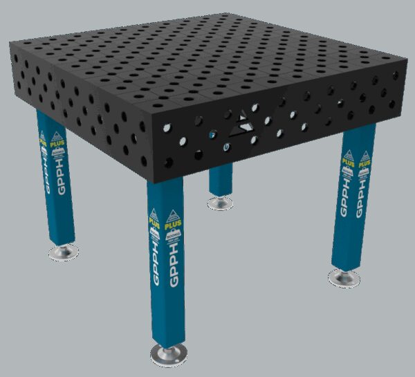 Stół Spawalniczy PLUS Rozmiar - 1000x1000mm, Siatka - diagonalna, System - Φ28, Nogi - Na stopach