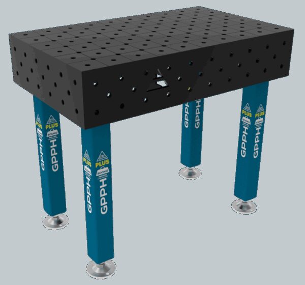 Stół Spawalniczy PLUS Rozmiar - 1000x600mm, Siatka - diagonalna, System - Φ16, Nogi - Na stopach