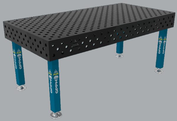 Stół Spawalniczy PLUS Rozmiar - 2000x1000mm, Siatka - diagonalna, System - Φ28, Nogi - Na stopach