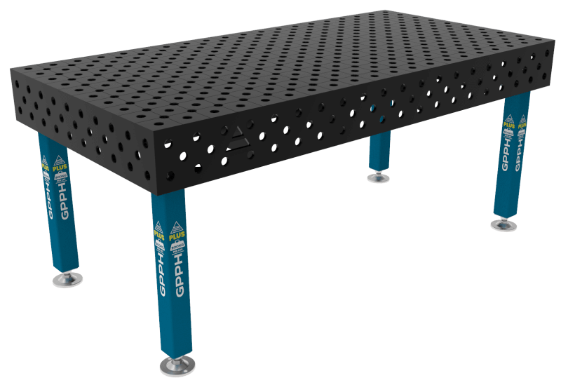 Stół Spawalniczy PLUS Rozmiar - 2000x1000mm, Siatka - diagonalna, System - Φ28, Nogi - Na stopach