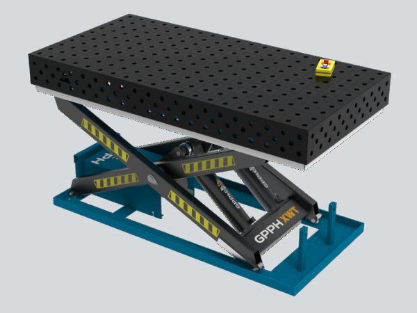 Stół Spawalniczy ECO 2000x1000 mm z hydraulicznym systemem podnoszenia, system 28, siatka 100x100mm