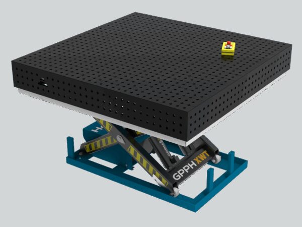 Stół Spawalniczy ECO 1500x1480 mm z hydraulicznym systemem podnoszenia, system 16, siatka 50x50mm
