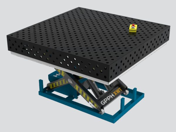Stół Spawalniczy ECO 1500x1480 mm z hydraulicznym systemem podnoszenia, system 28, siatka diagonalna
