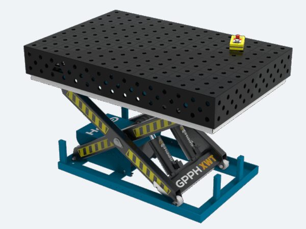 Stół Spawalniczy ECO 1500x1000 mm z hydraulicznym systemem podnoszenia, system 28, siatka 100x100mm