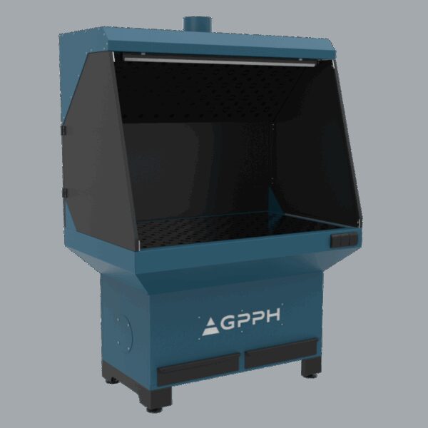 GPPH Stanowisko Szlifiersko-Spawalnicze Podstawa z odciągiem górnym 1270x770mm  fi28 mm siatka 100x100 mm
