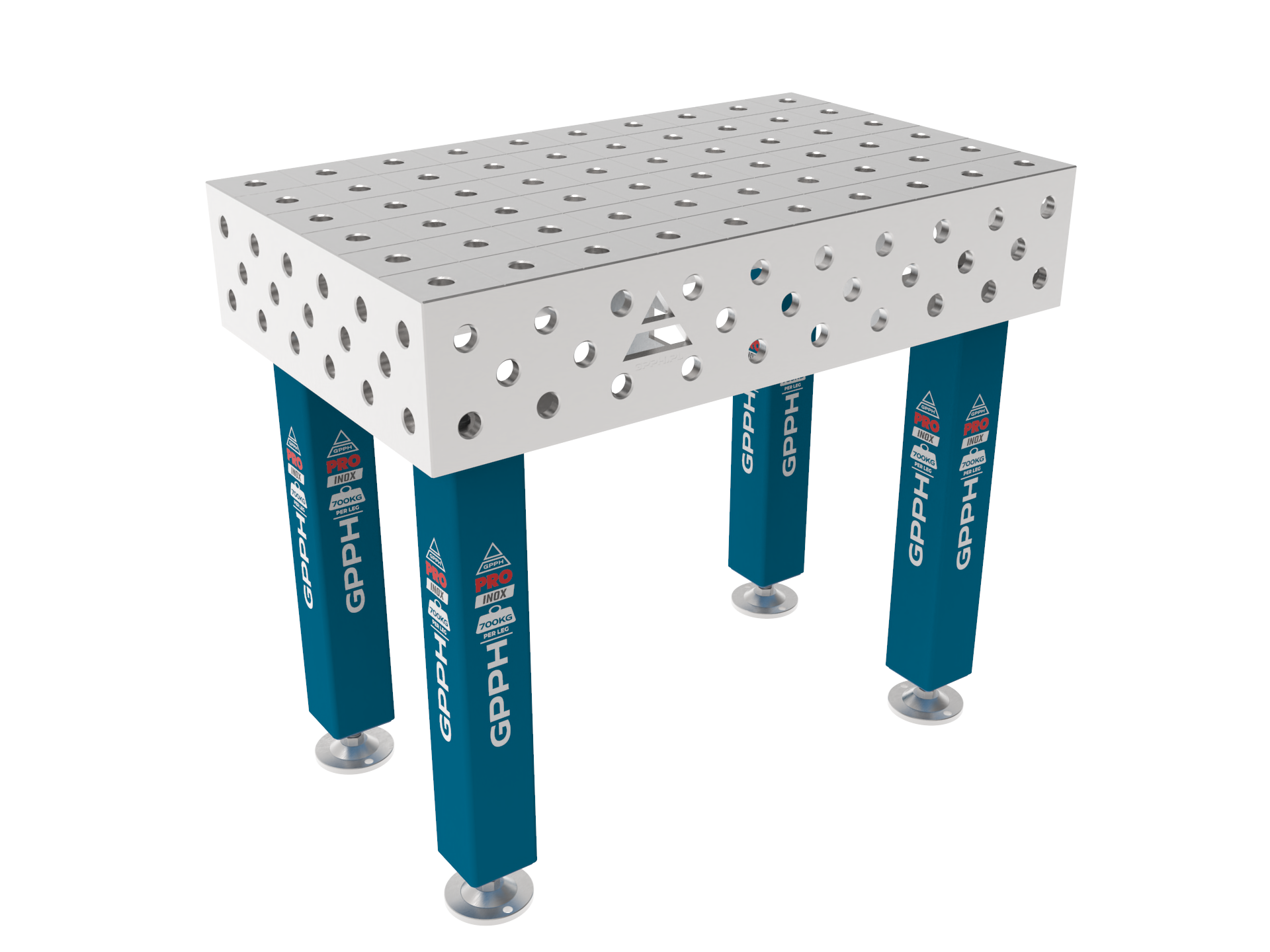 Stół Spawalniczy PRO INOX Rozmiar - 1000x600mm, Siatka - 100x100mm, System - Φ28, Nogi - Na stopach