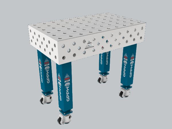 Stół Spawalniczy PRO INOX Rozmiar - 1000x600mm, Siatka - 100x100mm, System - Φ28, Nogi - Na kołach