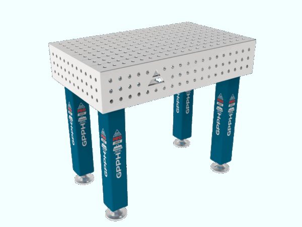 Stół Spawalniczy PRO INOX Rozmiar - 1000x600mm, Siatka - 50x50mm, System - Φ16, Nogi - Na stopach