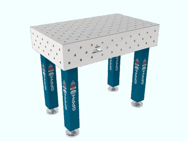 Stół Spawalniczy PRO INOX Rozmiar - 1000x600mm, Siatka - diagonalna, System - Φ16, Nogi - Na stopach