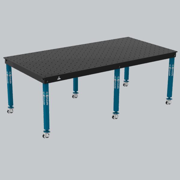 Stół Spawalniczy BASIC Rozmiar - 2400x1200mm, Siatka - 100x100mm, System - Φ16, Nogi - Na kołach