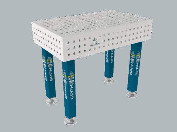 Stół Spawalniczy PLUS INOX 1000 x 600 mm Siatka - 50x50mm, System - Φ16, Nogi - Na stopach, Blat - Blat PLUS INOX