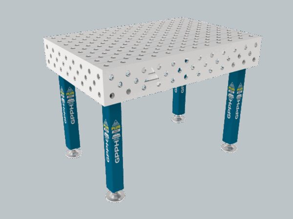 Stół Spawalniczy PLUS INOX 1200 x 800 mm Siatka - diagonalna, System - Φ28, Nogi - Na stopach, Blat - Blat PLUS INOX