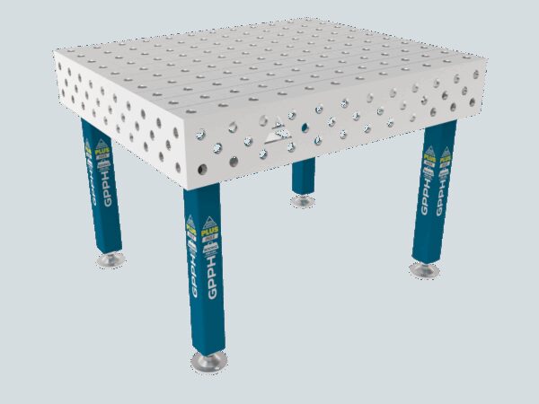 Stół Spawalniczy PLUS INOX 1200 x 1000 mm Siatka - 100x100mm, System - Φ28, Nogi - Na stopach, Blat - Blat plus INOX