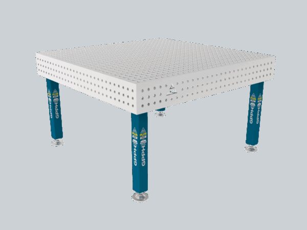 Stół Spawalniczy PLUS INOX 1500 x 1480 mm Siatka - 50x50mm, System - Φ16, Nogi - Na stopach, Blat - Blat PLUS INOX