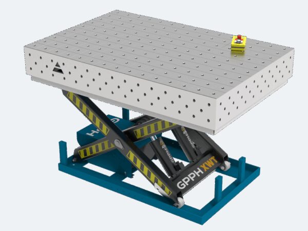 Stół Spawalniczy PRO INOX 1500x1000 mm z hydraulicznym systemem podnoszenia, system 16, siatka 100x100mm