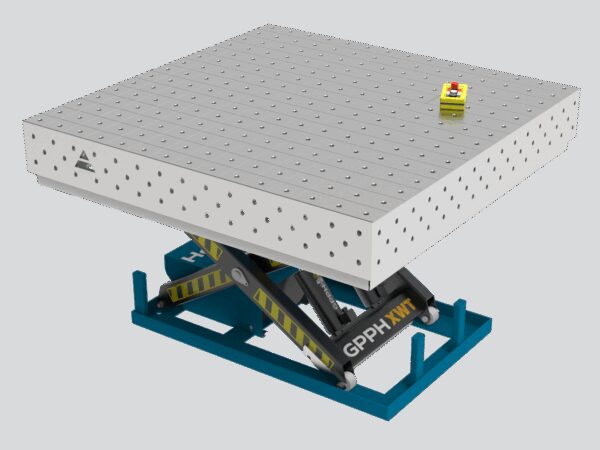 Stół Spawalniczy PRO INOX 1500x1480 mm z hydraulicznym systemem podnoszenia, system 16, siatka 100x100