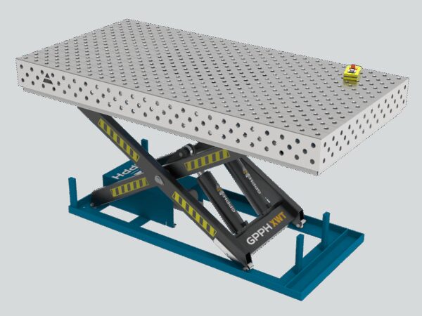 Stół Spawalniczy PRO INOX 2400x1200 mm z hydraulicznym systemem podnoszenia, system 16, siatka diagonalna