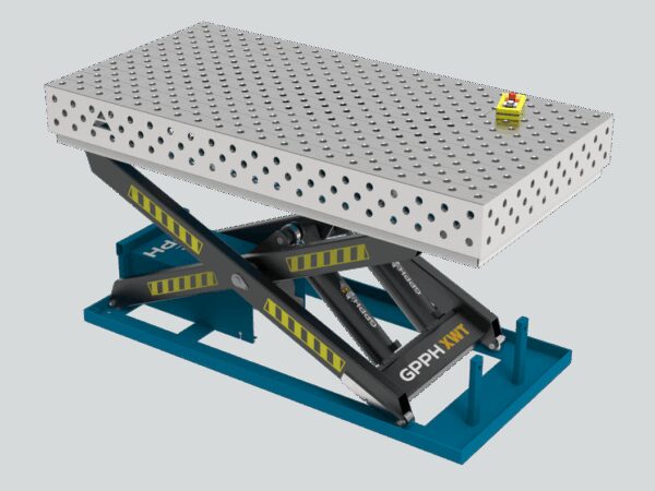 Stół Spawalniczy PRO INOX 2000x1000 mm z hydraulicznym systemem podnoszenia, system 28, siatka diagonalna