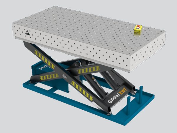 Stół Spawalniczy PRO INOX 2000x1000 mm z hydraulicznym systemem podnoszenia, system 16, siatka diagonalna