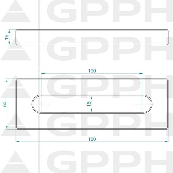 Stoper 150, System - Φ16, Seria - PRO rysunek techniczny