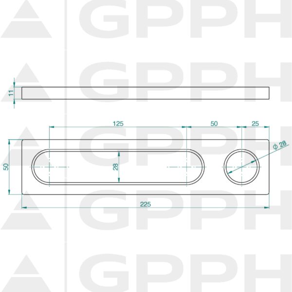 Stoper 225, System - Φ28, Seria - PLUS rysunek techniczny