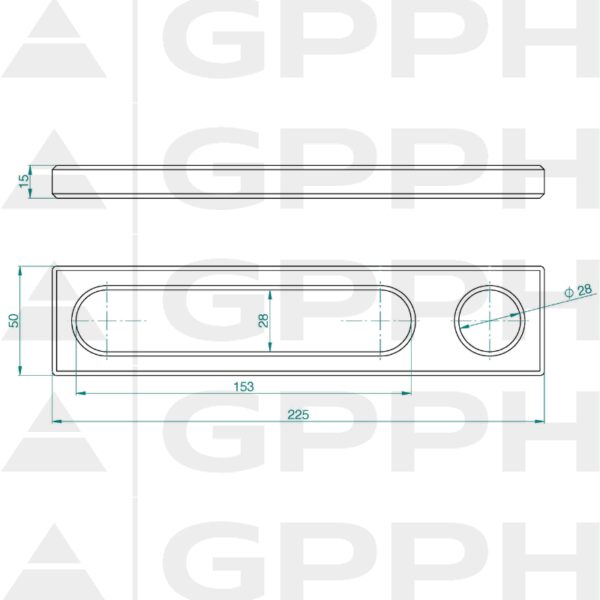 Stoper 225, System - Φ28, Seria - PRO rysunek techniczny