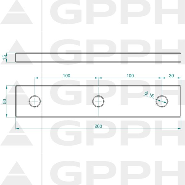 Stoper 260, System - Φ16, Seria - PRO rysunek techniczny
