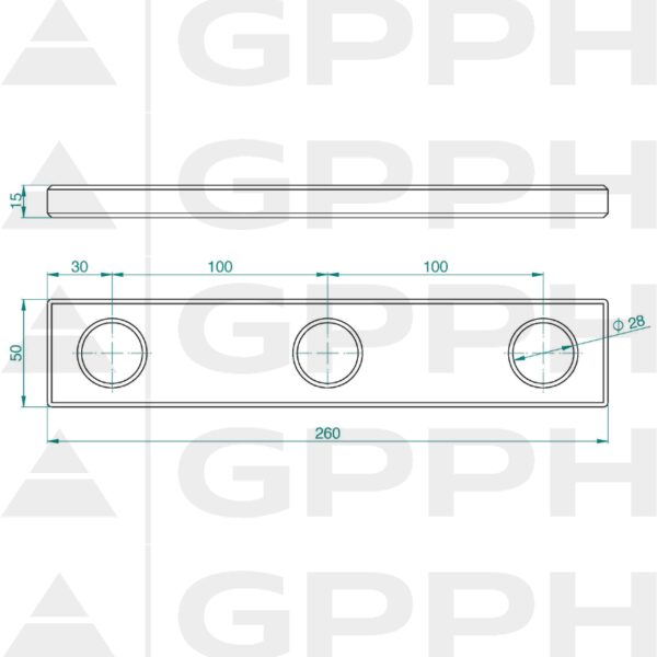 Stoper 260, System - Φ28, Seria - PRO rysunek techniczny