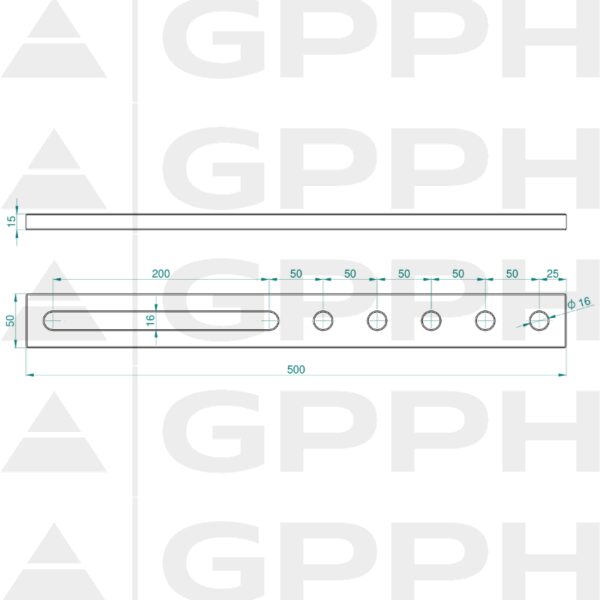 Stoper 500, System - Φ16, Seria - PRO rysunek techniczny