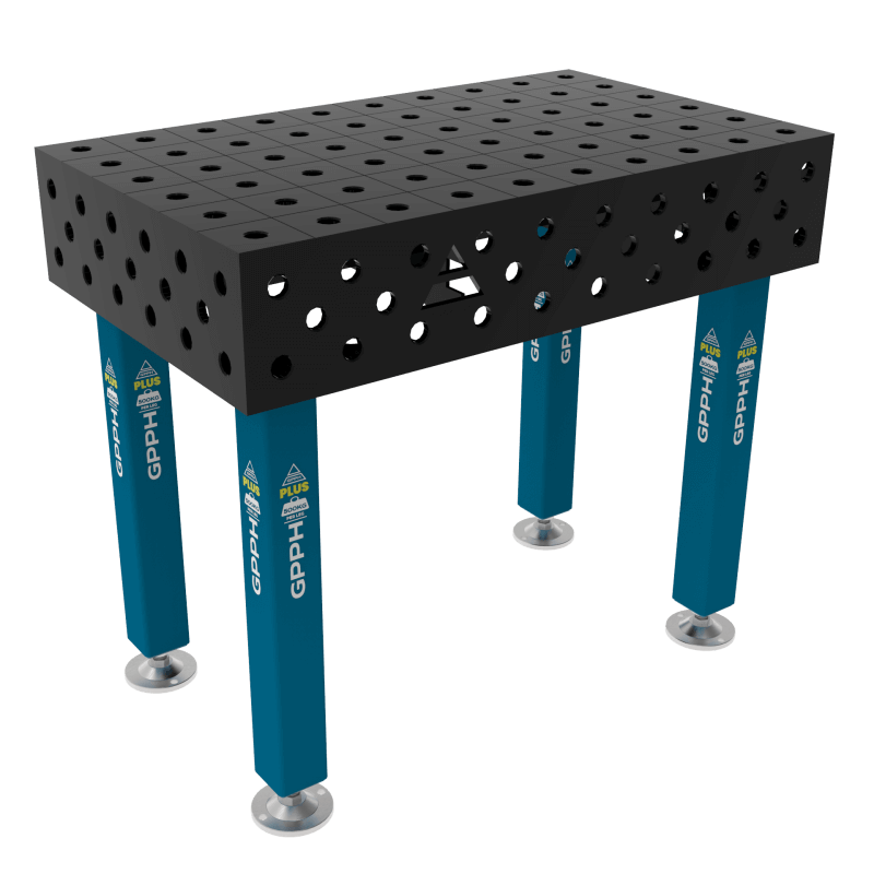 Stół Spawalniczy PLUS Rozmiar - 1000x600mm, Siatka - 100x100mm, System - Φ28, Nogi - Na stopach