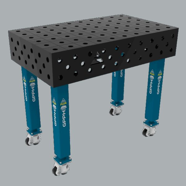 Stół Spawalniczy PLUS Rozmiar - 1000x600mm, Siatka - 100x100mm, System - Φ28, Nogi - Na kołach