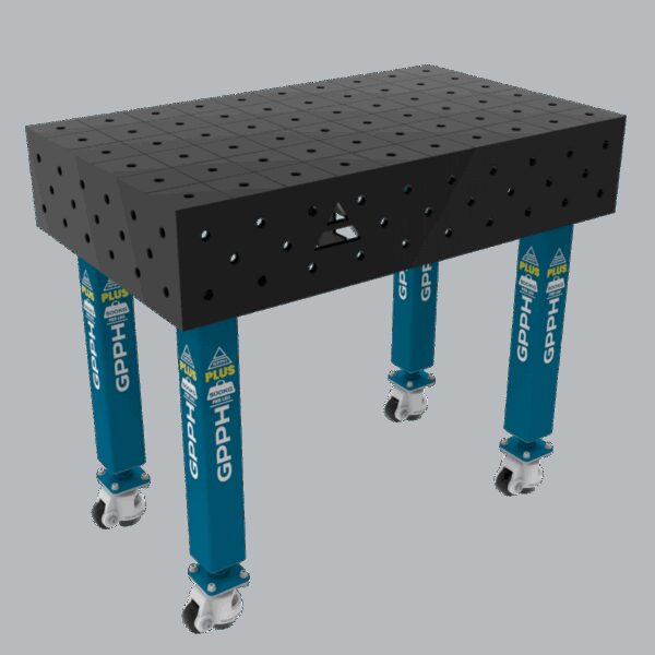 Stół Spawalniczy PLUS Rozmiar - 1000x600mm, Siatka - 100x100mm, System - Φ16, Nogi - Na kołach
