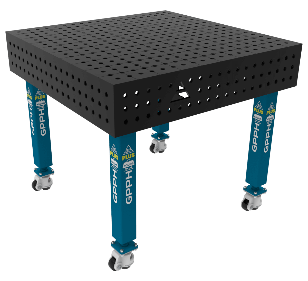 Stół Spawalniczy PLUS Rozmiar - 1000x1000mm, Siatka - 50x50mm, System - Φ16, Nogi - Na kołach