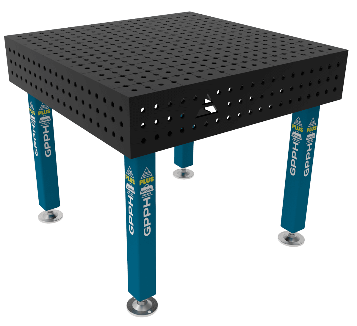 Stół Spawalniczy PLUS Rozmiar - 1000x1000mm, Siatka - 50x50mm, System - Φ16, Nogi - Na stopach