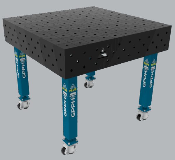 Stół Spawalniczy PLUS Rozmiar - 1000x1000mm, Siatka - 100x100mm, System - Φ16, Nogi - Na kołach