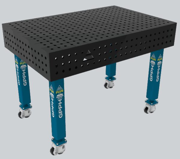 Stół Spawalniczy PLUS Rozmiar - 1200x800mm, Siatka - 50x50mm, System - Φ16, Nogi - Na kołach