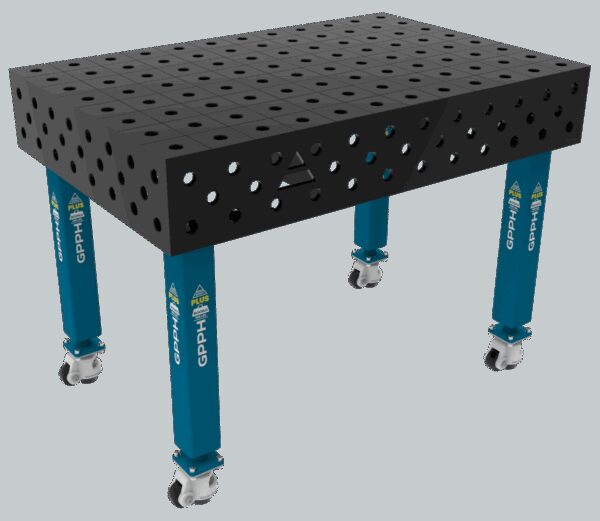 Stół Spawalniczy PLUS Rozmiar - 1200x800mm, Siatka - 100x100mm, System - Φ28, Nogi - Na kołach