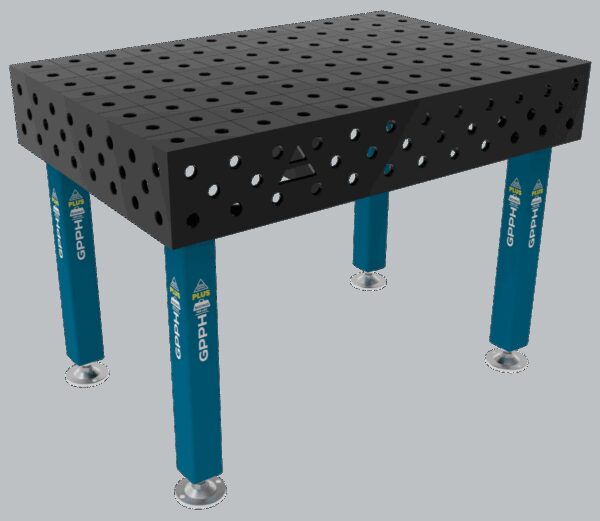 Stół Spawalniczy PLUS Rozmiar - 1200x800mm, Siatka - 100x100mm, System - Φ28, Nogi - Na stopach
