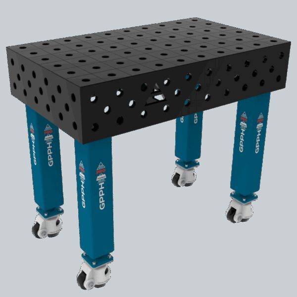 Stół Spawalniczy PRO Rozmiar - 1000x600mm, Siatka - 100x100mm, System - Φ28, Nogi - Na kołach
