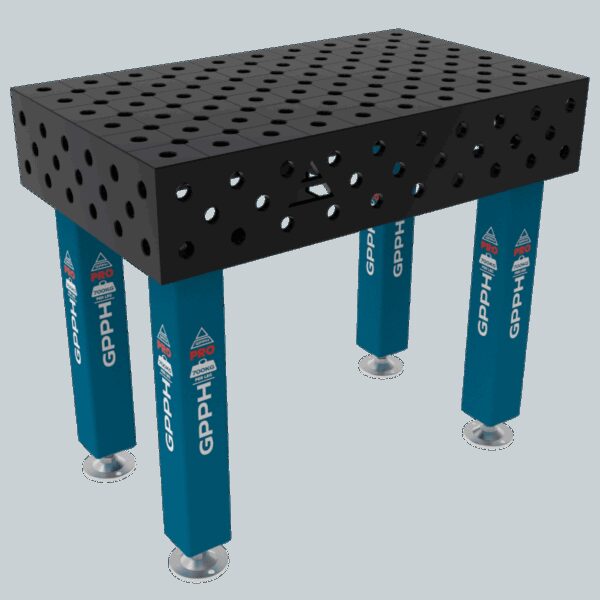 Stół Spawalniczy PRO Rozmiar - 1000x600mm, Siatka - diagonalna, System - Φ28, Nogi - Na stopach