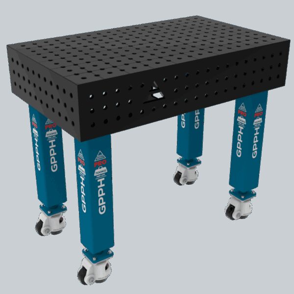 Stół Spawalniczy PRO Rozmiar - 1000x600mm, Siatka - 50x50mm, System -  Φ16, Nogi - Na kołach