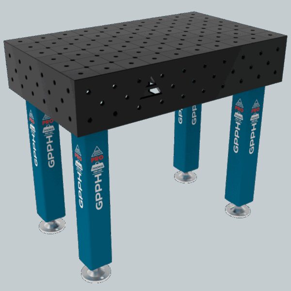 Stół Spawalniczy PRO Rozmiar - 1000x600mm, Siatka - diagonalna, System -  Φ16, Nogi - Na stopach