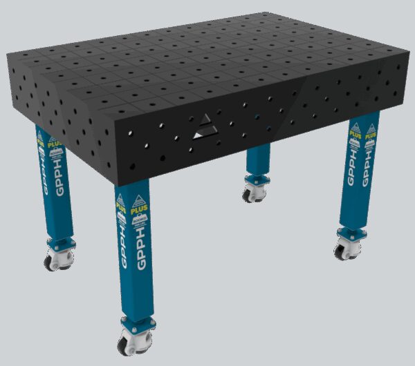 Stół Spawalniczy PLUS Rozmiar - 1200x800mm, Siatka - 100x100mm, System - Φ16, Nogi - Na kołach