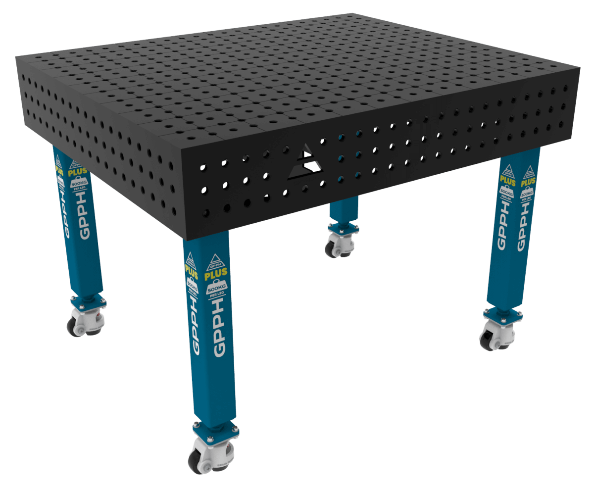 Stół Spawalniczy PLUS Rozmiar - 1200x1000mm, Siatka - 50x50mm, System - Φ16, Nogi - Na kołach